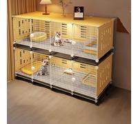 Clapier Lapin Exterieur sur roulettes for Petit Espace, Niche Chat Extérieur Hiver avec Dessus for Le Rangement, Cages Empilables for Chats Faciles À Nettoyer(140 * 45 * 112CM)