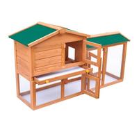 Clapier large d'extérieur 140 x 46 x 85 cm pour petits animaux de compagnie bois
