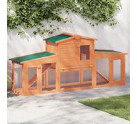 vidaXL Clapier large pour petits animaux avec toits en bois
