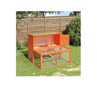 Vidaxl Clapier Marron 102x90x84,5 Cm Bois De Pin Massif