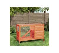 Clapier marron 103x44x69,5 cm bois de pin massif