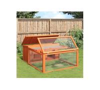 vidaXL Clapier marron 117,5x97x47,5 cm bois de pin massif 172286