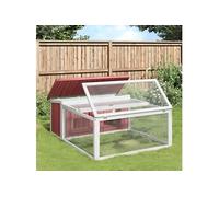 vidaXL Clapier Moka 117,5x97x47,5 cm Bois de pin massif pour extérieur
