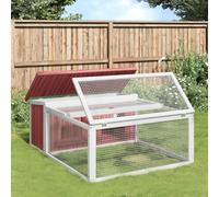 Clapier Moka en pin massif - 117,5 x 97 x 47,5 cm - Avec enclos et toit imperméable - Clapier pour lapin, cochon d'Inde, hamster