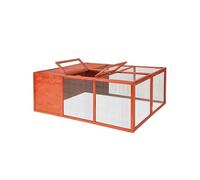 Enclos - TECTAKE - Clapier MURPHY pliable en bois laqué avec toit ouvrant grillage à mailles fines 150 x 103 x 53 cm - Marron