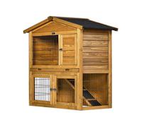 Clapier poulailler en Bois Noisette - 102 x 55 x 100 cm - Marron