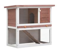 Clapier d'extérieur - vidaXL - 1 porte - Bois de sapin massif - Marron - 90 x 45 x 80 cm