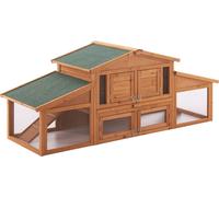 Clapier pour lapins Schmitten 72 x 180 x 62 cm Clapier pour lapins à deux étages Enclos pour petits animaux Maison pour rongeurs avec toit en bitume Bois de sapin