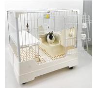Clapier pour petits animaux avec roulettes, plateforme amovible et plateau extractible - Parfait pour lapins, furets, rats, cochons d'Inde et chinchillas