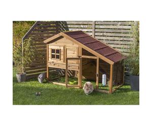 Clapier pour rongeurs avec enclos 2 étages Trixie Natura Marron 151x107x80 cm