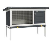 Clapier Sur Pied Cage À Lapin Avec Niche Intérieure Toit Ouvrant Porte Verrouillable Dim. 90l X 45l X 65h Cm Noir Blanc Vert