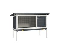 Clapier sur pied cage à lapin avec niche intérieure toit ouvrant porte verrouillable dim. 90L x 45l x 65H cm noir blanc vert