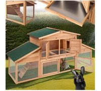 POULAILLER - TECTAKE - Clapier à Hamster Petits Rongeurs JOHANNES aves 2 étages En bois 226 x 77 x 955 cm - Marron