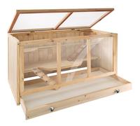 CAGE - TECTAKE - Cage pour rongeurs GOLDIE Tiroir intégré pour entretien facile En bois 95 x 50 x 50 cm - Marron