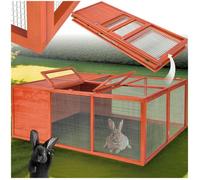 TECTAKE Enclos pour rongeurs En bois marron marron
