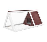Clapier - vidaXL - bois de sapin avec finition peinte contreplaqué - marron et blanc - 98 x 50 x 41 cm - résistante aux intempéries