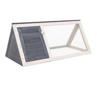 vidaXL Clapier en bois – Convient aux lapins – Gris – 98 x 50 x 41 cm