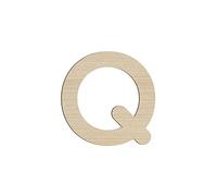 CLAPITO - Lettre Q en bois pour loisirs créatifs. H. 8cm - Ep. 3mm