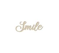 CLAPITO - Mot "Smile" en bois pour loisirs créatifs - H. 5cm - Ep. 3 mm