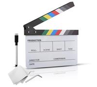 Clapper de réalisateur en acrylique pour filmer 30 cm x 24,5 cm Facile à nettoyer - En plastique de qualité supérieure - Pour décoration de maison, films, fêtes, cinéma, émissions de télévision, kit