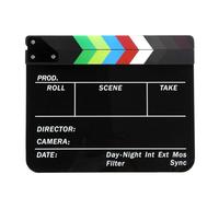 Clapperboard de film effaçable à sec pour réalisateurs et cinéastes en acrylique - 25,4 x 30,5 cm - Noir