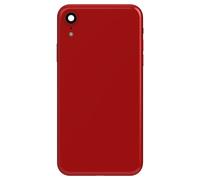 Clappio Châssis Complet pour iPhone XR Cadre central et Vitre arrière Rouge
