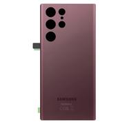 Clappio Vitre arrière de remplacement pour Samsung Galaxy S22 Ultra Bordeaux