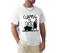 Clapton is God Abstract aldult All-Match Alternative Animal T-Shirt White XL
