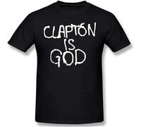 Clapton is God Mens T-Shirt Cotton Unisex Tee Black Tops L