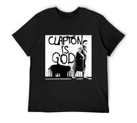 Clapton is God T Shirt Men Tops Tee Black L