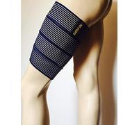 Claquage Elongation Cuisse Blessure Football - Manchon de compression - Cuissière cuissard protection et maintien - Sport strapping - Taille: Unique,180x7,5cm - 2 couleurs - Neuf (BLEU)