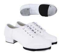 Claquette Danse Chaussure Cuir Verni,Tap Chaussure De Danse,Dance Tap Shoe pour Femme,LéGer Et Respirant,Convient Aux Professeurs Danse Filles Et GarçOns,Aux Spectacles Et Formation