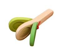 Claquette de castagnette en Bois avec Manche | Claquette en Bois Cadeau éducatif précoce pour | Poignée pour applaudissant castagnettes Tableau percussions Instruments Musi