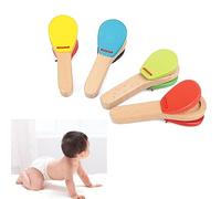 Claquette en Bois, Excellent Design en Hêtre | Prise en main confortable, Design aux couleurs vives, Éducation musicale précoce, Adapté aux tout-petits
