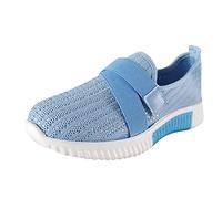 Claquette Femme Basket Femme CompenséEs Outdoor Casual Slip-on Leisure Shoes Fashion pour Femmes Femmes Respirables Confortable Orthopédique Marche Basket Chaussu Respirantes Bleu 40