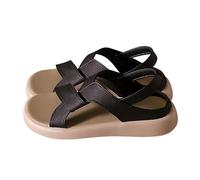 Claquette Femme Confortable Orthopediques Femmes Les Dames Portent Des Sandales de Plage Rétro Décontractées et à La à Fond Plat en Été Sandals Orthopediques Femmes Sandale Plage Femme (Black 40)
