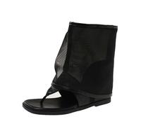 Claquette Femme Mode Sandales Confort Sandales d'été tendance à entre-doigts avec semelle plateforme respirante pour un confort décontracté et style féminin (Black, 37)