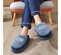 Claquette Hommes Grande pantoufle for hommes, chaussures de maison à semelle épaisse, grande taille 46 47, pantoufles chaudes en coton, tongs d'intérieur fourrure, d'hiver(MD37 Coffee,CN 44-45)