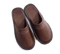 Claquette Hommes Grande Taille 47 48 Chaussures D'automne For Hommes Pantoufles En Cuir Unisexes Pantoufles D'intérieur Confortables Chaussures D'intérieur For Hommes Pantoufles Plates(Bro,9.5)
