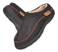 Claquette Hommes Pantoufles d'hiver for hommes en mousse à mémoire de forme en peluche chaude et confortable chaussures de maison de luxe vintage couture pantoufles décontractées intérieur/extérieur(B