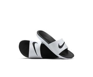 Claquette Nike Kawa pour enfant/ado Blanc/Noir 29.5