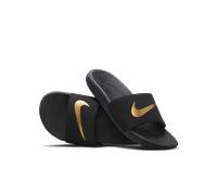 Claquette Nike Kawa pour enfant/ado Noir/Metallic Gold 28