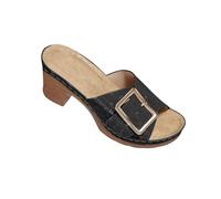 Claquette Sandales Talons Mules Femmes Rétro Boucle Claquettes Epais Talon Large Pantoufles Confort Anti-dérapant Chaussons à Bout Ouvert Claquettes Soutien Plantaire pour Maison Jardin Piscine Plage
