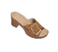 Claquette Sandales Talons Mules Femmes Rétro Boucle Claquettes Epais Talon Large Pantoufles Confort Anti-dérapant Chaussons à Bout Ouvert Claquettes Soutien Plantaire pour Maison Jardin Piscine Plage