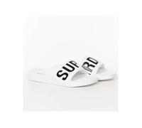Claquette Superdry Homme Classic big logo Blanc Caoutchouc