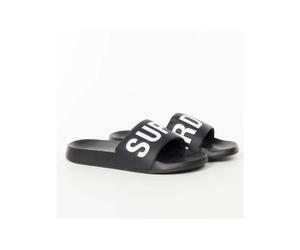 Claquette Superdry Homme Logo classic pool slide Noir Caoutchouc S