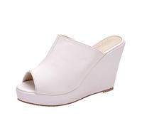 Claquette Talons Hauts Femme Été Compensées Plateforme Pantoufles à Soutien Plantaire Mules Anti-dérapant Chaussons Sandales à Bout Ouvert Claquette Compensees Chaussure Mariage Confort pour Voyages