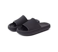 Claquettes Cloud Mode personnalité pantoufles été fond épais haute élastique en caoutchouc fond souple Couple hommes maison salle de bain bain sandales femmes Chaussures de douche(Noir,39-40)