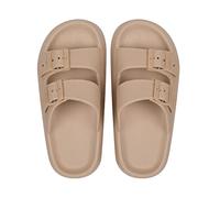 Claquettes Cloud Personnalité de la mode fond épais pantoufles sandales tongs Couple été femmes en plein air intérieur sandales en plein air sandales Chaussures de douche(Khaki,44-45)