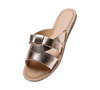 Claquettes Damia Plates Femmes Eté Pantoufles À Enfiler avec Bride en H Claquette Bout Ouvert avec Semelle Souple Chaussons Léger Respirant Confort Anti-dérapant Sandales pour Plage Piscine Douche